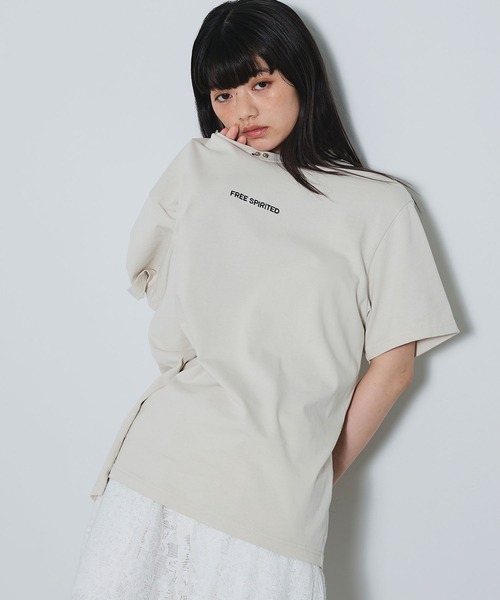 ELLEgirl（エルガール）の「ボディピアスTシャツ【ELLEgirl/エルガール】（Tシャツ/カットソー・レディース・チャコールグレー/アイボリー・FREE）」の19枚目の写真