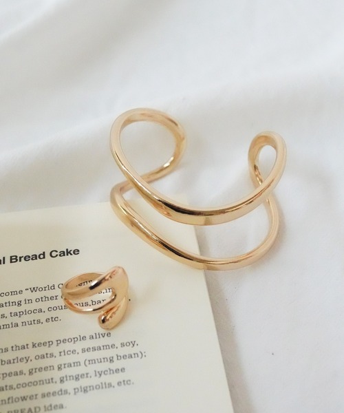 Port（ポート）の「【 Port / ポート 】 ニュアンス ライン バングル オープンリング 2点セット（バングル/リストバンド・レディース・シルバー/ゴールド・FREE）」の8枚目の写真