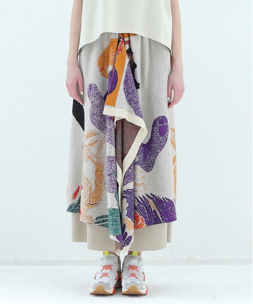 bedsidedrama（ベットサイドドラマ）の「Old Era Stole Skirt（スカート・レディース・ブラック/ベージュ・1）」の3枚目の写真