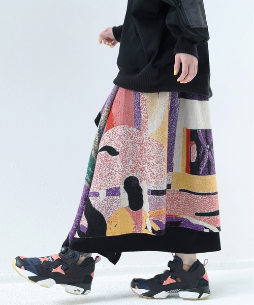 bedsidedrama（ベットサイドドラマ）の「Old Era Stole Skirt（スカート・レディース・ブラック/ベージュ・1）」の4枚目の写真