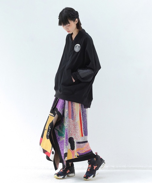 bedsidedrama（ベットサイドドラマ）の「Old Era Stole Skirt（スカート・レディース・ブラック/ベージュ・1）」の6枚目の写真