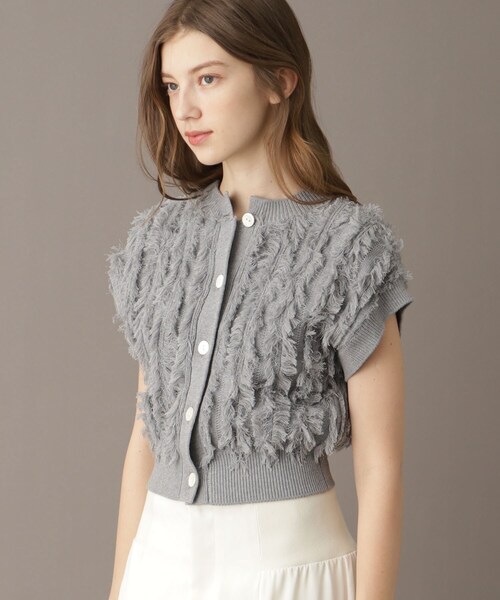 DRESSTERIOR（ドレステリア）の「【コットン100％/ショート丈】2WAYフリンジベスト（ベスト・レディース・グレー/ネイビー/アイボリー・36/38）」の5枚目の写真