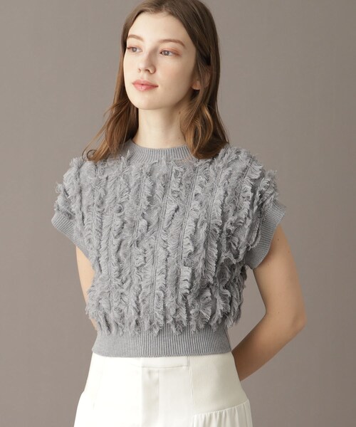 DRESSTERIOR（ドレステリア）の「【コットン100％/ショート丈】2WAYフリンジベスト（ベスト・レディース・グレー/ネイビー/アイボリー・36/38）」の18枚目の写真