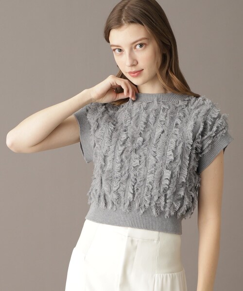 DRESSTERIOR（ドレステリア）の「【コットン100％/ショート丈】2WAYフリンジベスト（ベスト・レディース・グレー/ネイビー/アイボリー・36/38）」の19枚目の写真