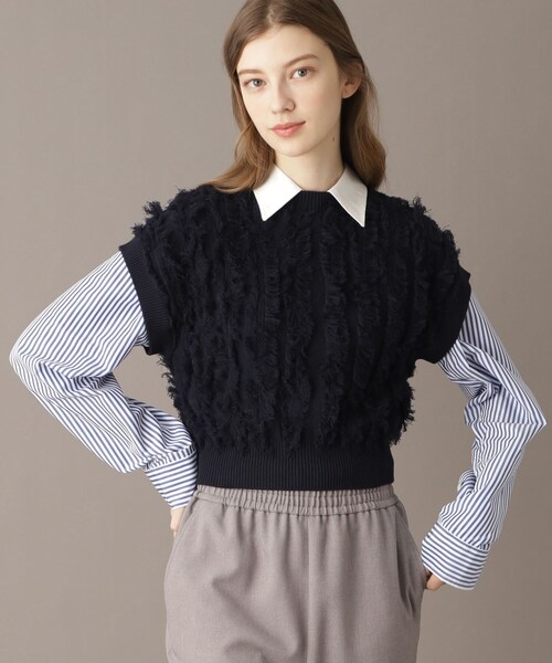 DRESSTERIOR（ドレステリア）の「【コットン100％/ショート丈】2WAYフリンジベスト（ベスト・レディース・グレー/ネイビー/アイボリー・36/38）」の13枚目の写真