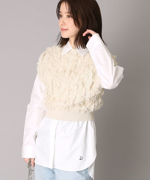 DRESSTERIOR（ドレステリア）の「【コットン100％/ショート丈】2WAYフリンジベスト（ベスト・レディース・グレー/ネイビー/アイボリー・36/38）」の17枚目の写真