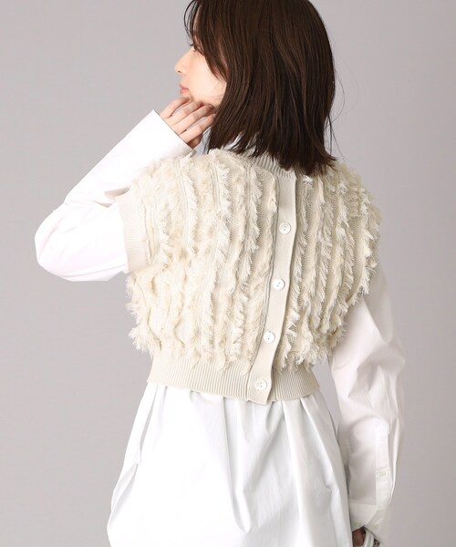 DRESSTERIOR（ドレステリア）の「【コットン100％/ショート丈】2WAYフリンジベスト（ベスト・レディース・グレー/ネイビー/アイボリー・36/38）」の9枚目の写真