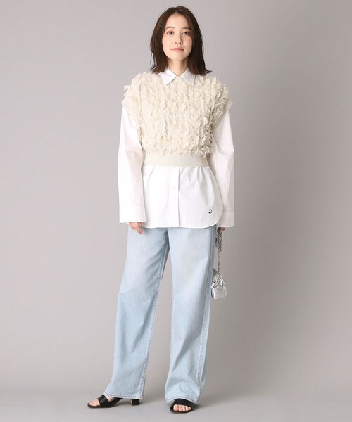 DRESSTERIOR（ドレステリア）の「【コットン100％/ショート丈】2WAYフリンジベスト（ベスト・レディース・グレー/ネイビー/アイボリー・36/38）」の10枚目の写真