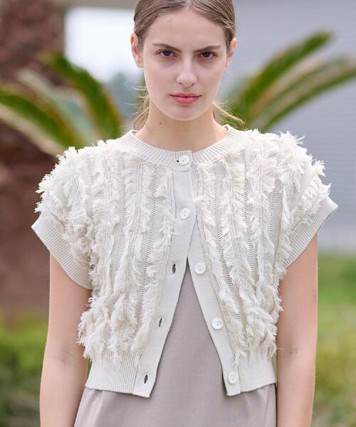 DRESSTERIOR（ドレステリア）の「【コットン100％/ショート丈】2WAYフリンジベスト（ベスト・レディース・グレー/ネイビー/アイボリー・36/38）」の11枚目の写真