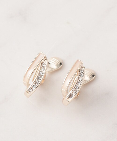 SHOO・LA・RUE（シューラルー）の「【痛くなりにくい】エポビジューイヤリング（イヤリング・レディース・シルバー/ゴールド/ピンクゴールド・00）」の3枚目の写真
