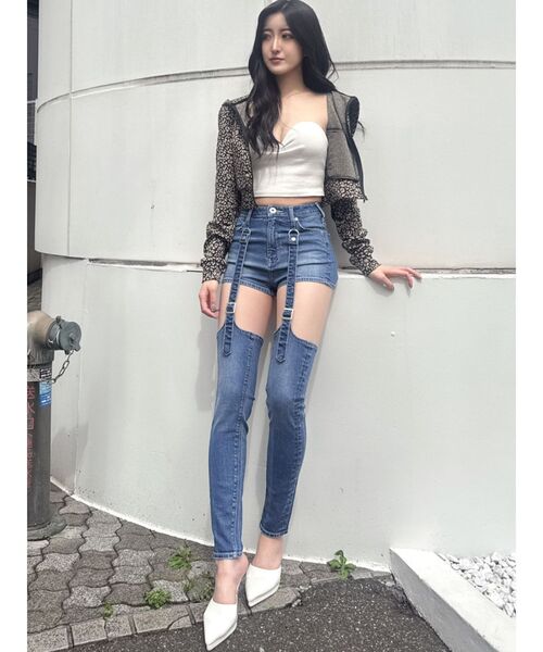 GYDA(ジェイダ)の「ハイウエスト detachableスキニーデニムパンツ(デニムパンツ・レディース・ブルー/ライトブルー・SMALL/MEDIUM/X-SMALL)」の7枚目の写真