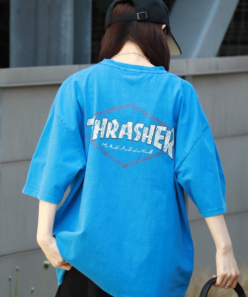 THRASHER（スラッシャー）の「【THRASHER/スラッシャー】ピグメント加工 バッグロゴ半袖Tシャツ（Tシャツ/カットソー・メンズ・ピンク/ブラウン/ブラック系その他2/ブラック系その他/ブルー/ブラック系その他4/ブラック系その他3・M/L/XL）」の6枚目の写真