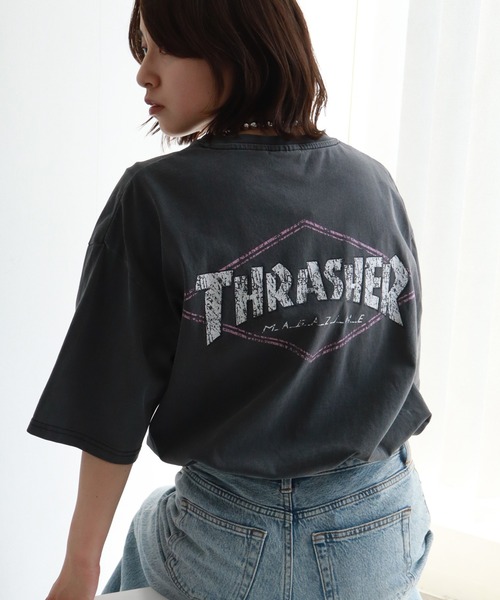 THRASHER（スラッシャー）の「【THRASHER/スラッシャー】ピグメント加工 バッグロゴ半袖Tシャツ（Tシャツ/カットソー・メンズ・ピンク/ブラウン/ブラック系その他2/ブラック系その他/ブルー/ブラック系その他4/ブラック系その他3・M/L/XL）」の10枚目の写真