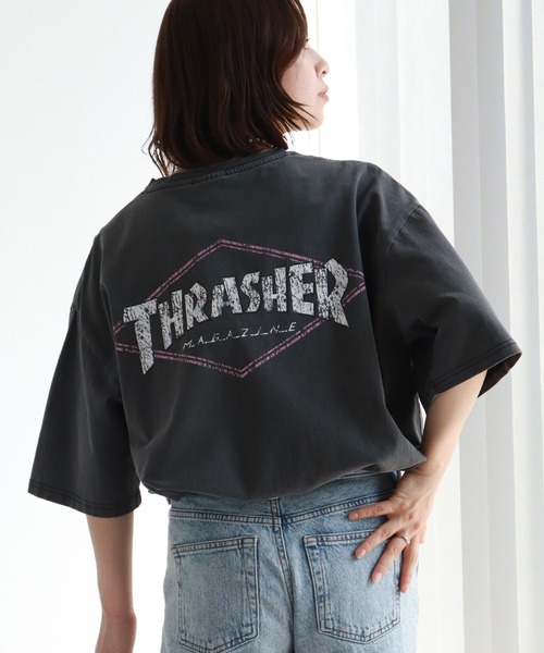 THRASHER（スラッシャー）の「【THRASHER/スラッシャー】ピグメント加工 バッグロゴ半袖Tシャツ（Tシャツ/カットソー・メンズ・ピンク/ブラウン/ブラック系その他2/ブラック系その他/ブルー/ブラック系その他4/ブラック系その他3・M/L/XL）」の11枚目の写真