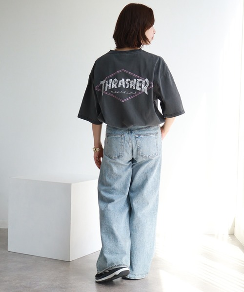 THRASHER（スラッシャー）の「【THRASHER/スラッシャー】ピグメント加工 バッグロゴ半袖Tシャツ（Tシャツ/カットソー・メンズ・ピンク/ブラウン/ブラック系その他2/ブラック系その他/ブルー/ブラック系その他4/ブラック系その他3・M/L/XL）」の13枚目の写真
