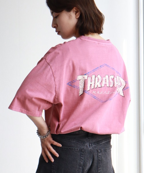 THRASHER（スラッシャー）の「【THRASHER/スラッシャー】ピグメント加工 バッグロゴ半袖Tシャツ（Tシャツ/カットソー・メンズ・ピンク/ブラウン/ブラック系その他2/ブラック系その他/ブルー/ブラック系その他4/ブラック系その他3・M/L/XL）」の15枚目の写真