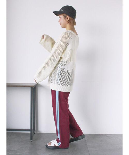 ehka sopo（エヘカソポ）の「袖ドロスト花柄メッシュニット（ニット/セーター・レディース・キナリ/グレー/ブラック・F）」の11枚目の写真