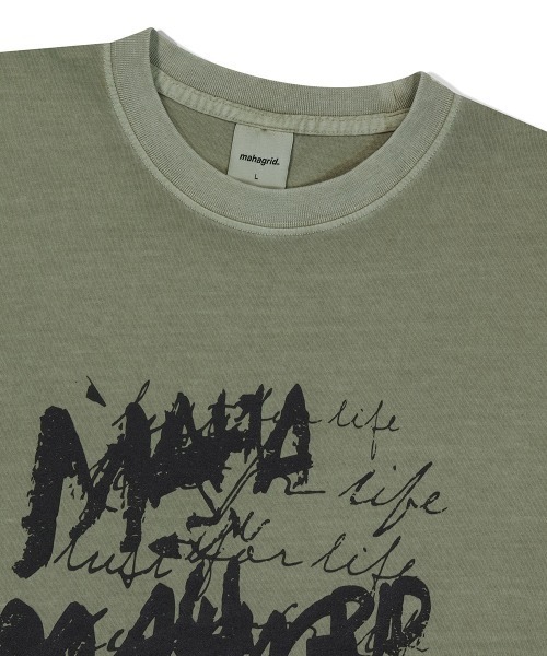 MAHAGRID(マハグリッド)の「『mahagrid/マハグリッド』 WRITER PIGMENT TEE /ライターピグメント 半袖Tシャツ(Tシャツ/カットソー・メンズ・ブルー/カーキ・M/L)」の17枚目の写真