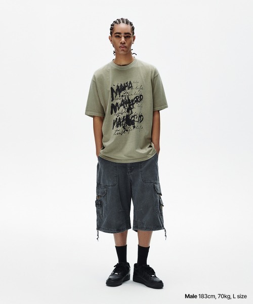 MAHAGRID(マハグリッド)の「『mahagrid/マハグリッド』 WRITER PIGMENT TEE /ライターピグメント 半袖Tシャツ(Tシャツ/カットソー・メンズ・ブルー/カーキ・M/L)」の11枚目の写真