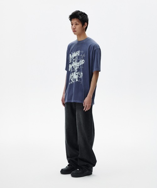 mahagrid/マハグリッド』 WRITER PIGMENT TEE /ライターピグメント
