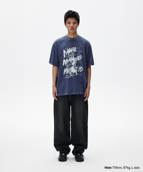 mahagrid/マハグリッド』 WRITER PIGMENT TEE /ライターピグメント