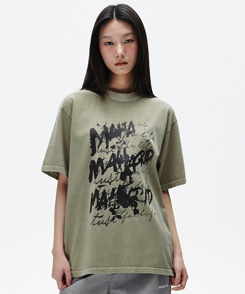 MAHAGRID(マハグリッド)の「『mahagrid/マハグリッド』 WRITER PIGMENT TEE /ライターピグメント 半袖Tシャツ(Tシャツ/カットソー・メンズ・ブルー/カーキ・M/L)」の9枚目の写真