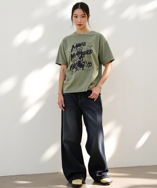 MAHAGRID(マハグリッド)の「『mahagrid/マハグリッド』 WRITER PIGMENT TEE /ライターピグメント 半袖Tシャツ(Tシャツ/カットソー・メンズ・ブルー/カーキ・M/L)」の8枚目の写真