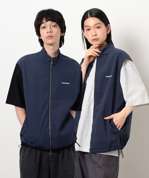 Purple&Yellow(パープルアンドイエロー)の「コットンナイロンツイルベスト(ベスト・メンズ・ネイビー/ブラック・SMALL/MEDIUM/LARGE)」の1枚目の写真