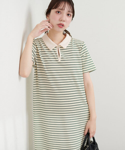 natural couture(ナチュラルクチュール)の「【WEB限定】配色スキッパーカットソーワンピース(ワンピース・レディース・アイボリー/ブラック/ブラウン・FREE)」の2枚目の写真