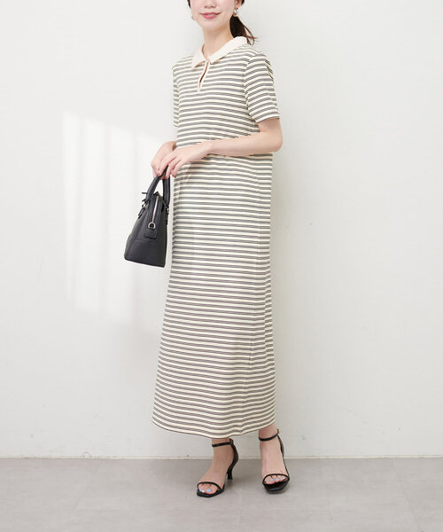 natural couture(ナチュラルクチュール)の「【WEB限定】配色スキッパーカットソーワンピース(ワンピース・レディース・アイボリー/ブラック/ブラウン・FREE)」の21枚目の写真
