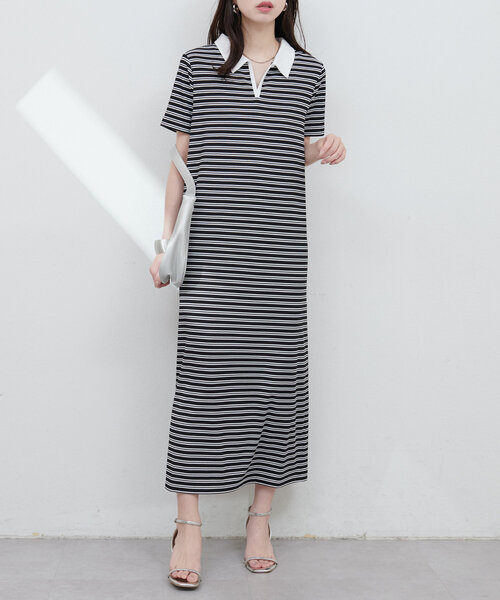 natural couture(ナチュラルクチュール)の「【WEB限定】配色スキッパーカットソーワンピース(ワンピース・レディース・アイボリー/ブラック/ブラウン・FREE)」の10枚目の写真