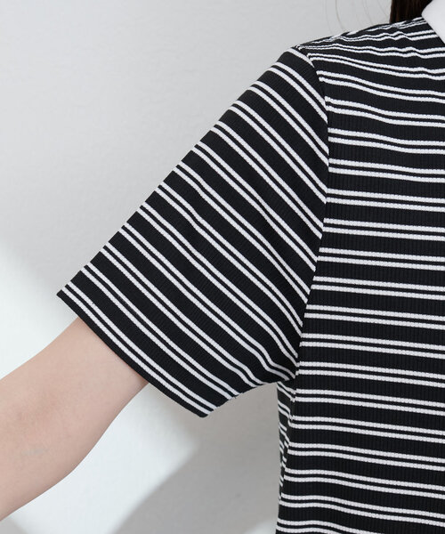 natural couture(ナチュラルクチュール)の「【WEB限定】配色スキッパーカットソーワンピース(ワンピース・レディース・アイボリー/ブラック/ブラウン・FREE)」の16枚目の写真