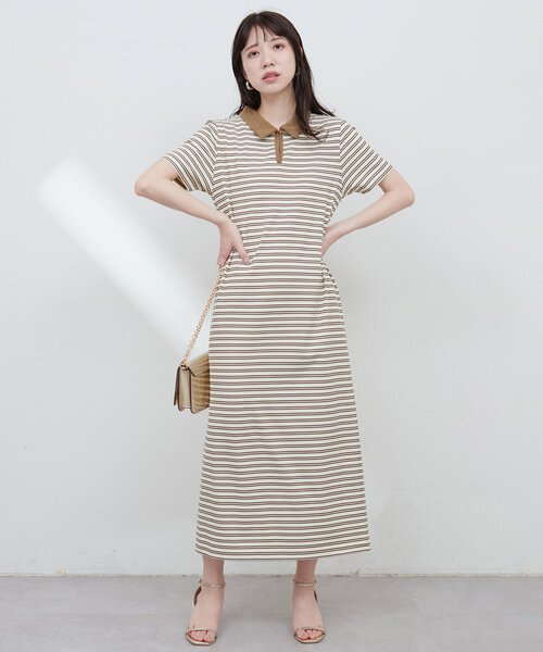 natural couture(ナチュラルクチュール)の「【WEB限定】配色スキッパーカットソーワンピース(ワンピース・レディース・アイボリー/ブラック/ブラウン・FREE)」の5枚目の写真