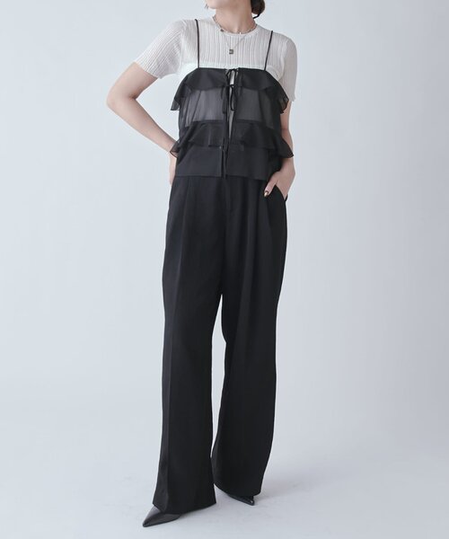 Lui's（ルイス）の「シアーリブニットトップス（Tシャツ/カットソー・レディース・ブラウン/ホワイト系その他/グレー/ブラック・FREE）」の5枚目の写真