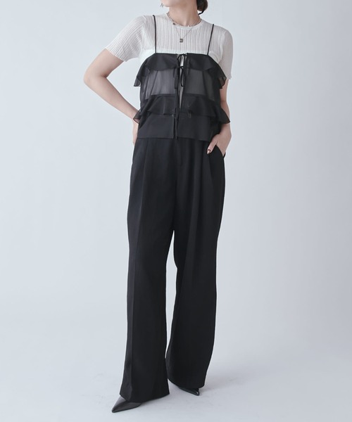 Lui's（ルイス）の「シアーリブニットトップス（Tシャツ/カットソー・レディース・ブラウン/ホワイト系その他/グレー/ブラック・FREE）」の13枚目の写真