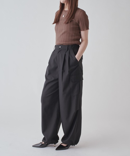 Lui's（ルイス）の「シアーリブニットトップス（Tシャツ/カットソー・レディース・ブラウン/ホワイト系その他/グレー/ブラック・FREE）」の17枚目の写真