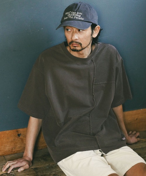 パッチワークデザイン 半袖Tシャツ セール】[パッチワークデザイン]リメイクライク半袖Tシャツ（T