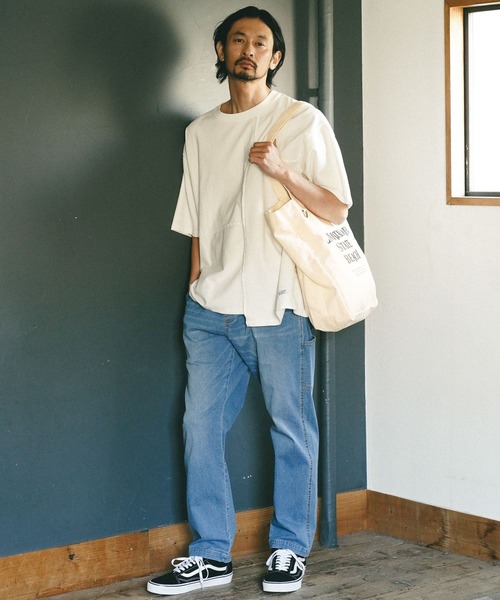 BAYFLOW（ベイフロー）の「[パッチワークデザイン]リメイクライク半袖Tシャツ（Tシャツ/カットソー・メンズ・ピンク/オフホワイト/グレー/チャコール・MEDIUM/LARGE）」の5枚目の写真