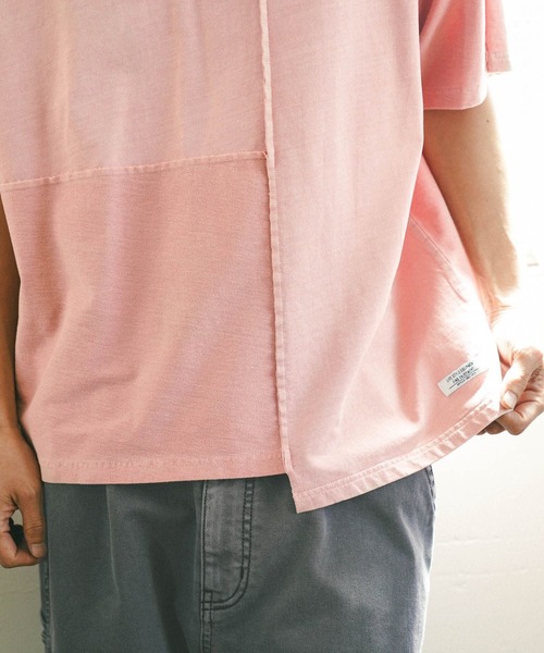 BAYFLOW（ベイフロー）の「[パッチワークデザイン]リメイクライク半袖Tシャツ（Tシャツ/カットソー・メンズ・ピンク/オフホワイト/グレー/チャコール・MEDIUM/LARGE）」の19枚目の写真