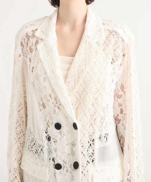 RITAN（リタン）の「【RITAN/リタン】Over Lace Jacket/オーバーレースジャケット（テーラードジャケット・レディース・オフホワイト/ブラック・1）」の17枚目の写真