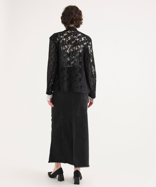 RITAN（リタン）の「【RITAN/リタン】Over Lace Jacket/オーバーレースジャケット（テーラードジャケット・レディース・オフホワイト/ブラック・1）」の12枚目の写真