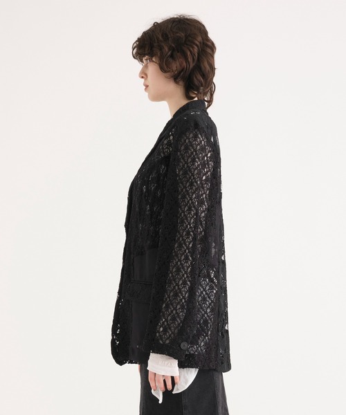 RITAN（リタン）の「【RITAN/リタン】Over Lace Jacket/オーバーレースジャケット（テーラードジャケット・レディース・オフホワイト/ブラック・1）」の14枚目の写真