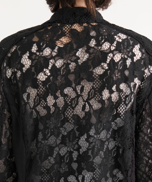 RITAN（リタン）の「【RITAN/リタン】Over Lace Jacket/オーバーレースジャケット（テーラードジャケット・レディース・オフホワイト/ブラック・1）」の7枚目の写真