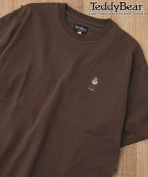テディベアデザイン Tシャツ Lサイズ ブラウン 刺繍Tシャツ 刺繍 Tシャツ クマ ベア 全商品 DIVA CLOSET
