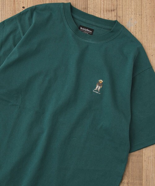coen（コーエン）の「Teddy Bear（テディベア）別注ワンポイント刺繍Tシャツ（Tシャツ/カットソー・メンズ・ホワイト/ブラック/ダークグリーン/ダークブラウン/ネイビー/その他1/その他2/その他3/その他4・S/M/L/XL）」の4枚目の写真