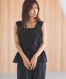 mysty woman | パッチワークノースリブラウス  497246(シャツ/ブラウス)