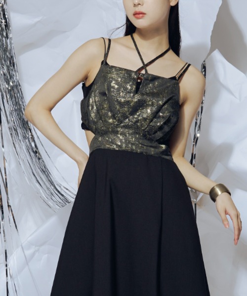 【お値下げ中】ezick キャミワンピース　オケージョンドレス　お呼ばれ Ezick ドレス Elegant volume sleeves セットキャミドレス