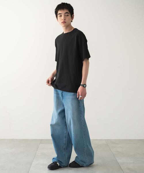 WEGO（ウィゴー）の「WEGO/リラックスフィットコットンT（Tシャツ/カットソー・メンズ・ブラック/ブラック系その他/ホワイト・LARGE/MEDIUM）」の20枚目の写真