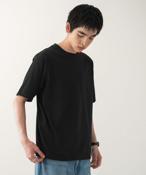 WEGO（ウィゴー）の「WEGO/リラックスフィットコットンT（Tシャツ/カットソー・メンズ・ブラック/ブラック系その他/ホワイト・LARGE/MEDIUM）」の5枚目の写真