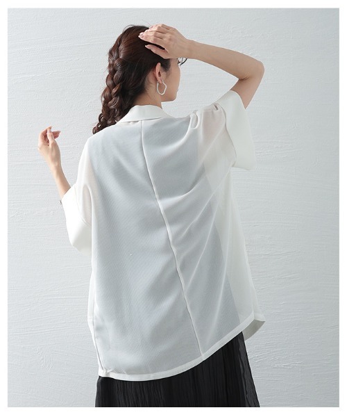 Sawa a la mode（サワアラモード）の「メッシュテーラードジャケット（テーラードジャケット・レディース・ホワイト/ブラック・FREE）」の10枚目の写真